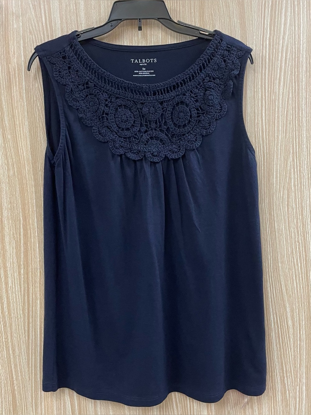 Talbots Navy Lace Top Size SP